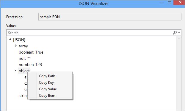JSON Visualizer Copy Data