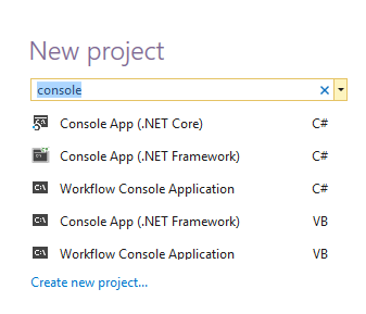 Visual Studio 2017 Start Page – Search Project Templates Visual Studio 2017 Start Page – Search Project Templates
